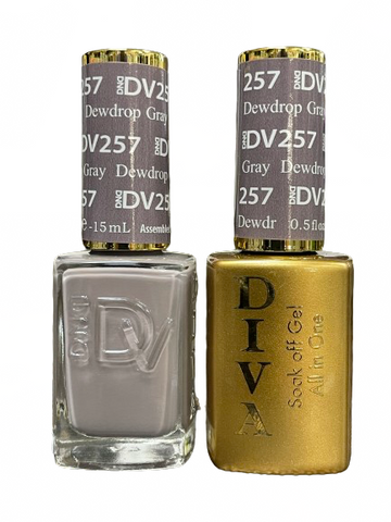 DND Duo Gel &  Lacquer Diva  #257 DEWDROP GRAY