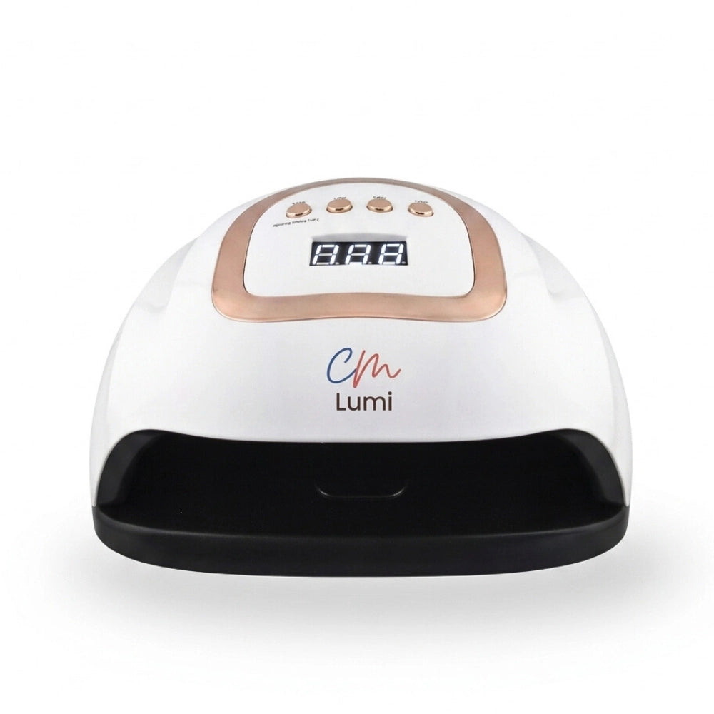 Professional UV nail lamp curing gel nails in a Canadian nail salon
