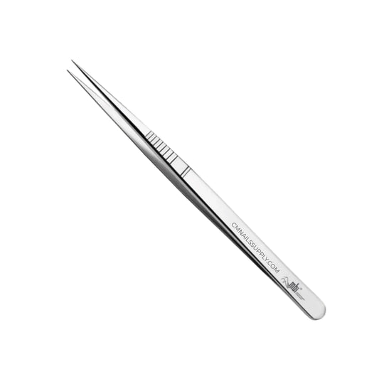 MBI-413 Eyelash Tweezer Straight Fine Point Size 5.5" on white background