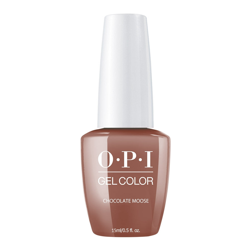 OPI gel color nail polish bottle with 'Chocolate Moose' 