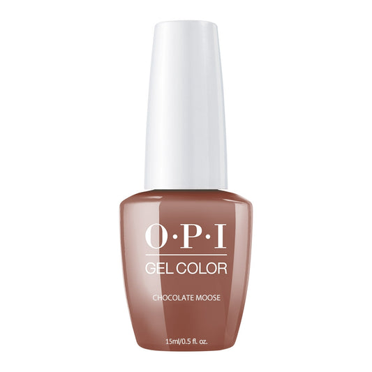 OPI gel color nail polish bottle with 'Chocolate Moose' 