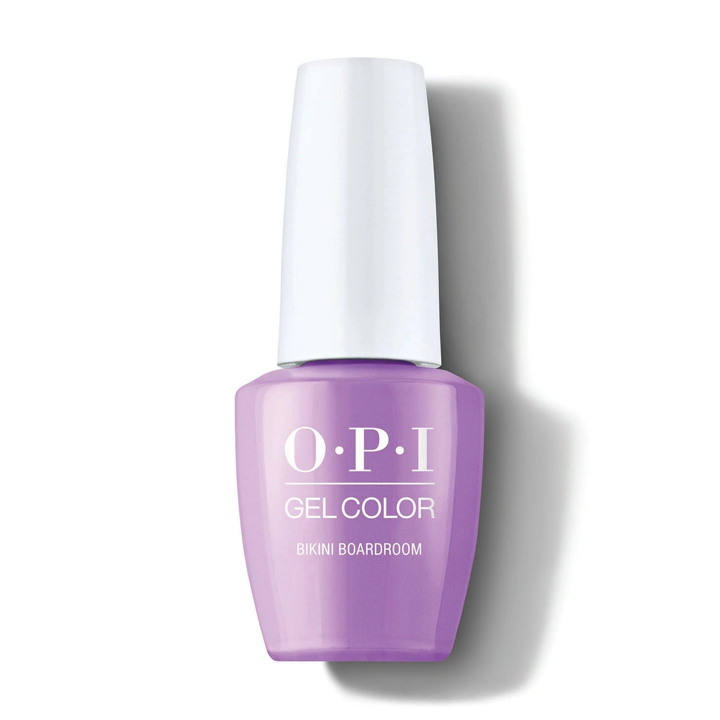 OPI gel color nail polish bottle in 'Bikini Boardroom' on a white background