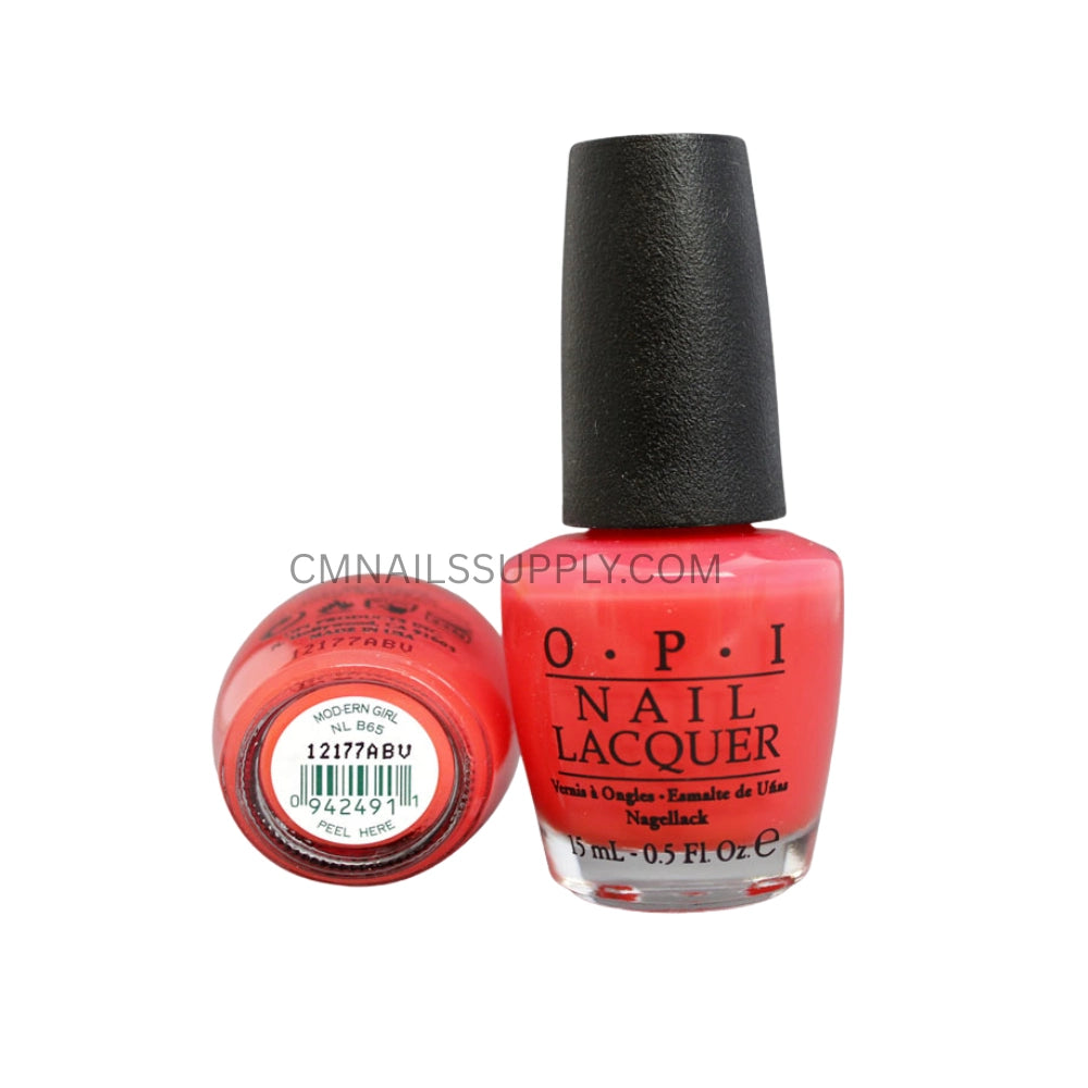 OPI Nail Lacquer B65 Modern Girl_red_polish
