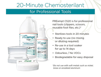 Preempt Instructions PREempt CS20 - Salon & Spa Disinfectant 1L – CM Nails Supply