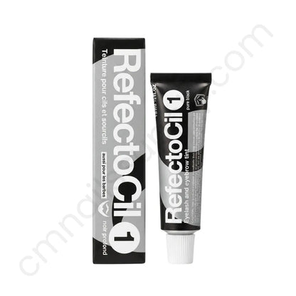 Two RefectoCil eyelash and eyebrow tint tubes on a white background