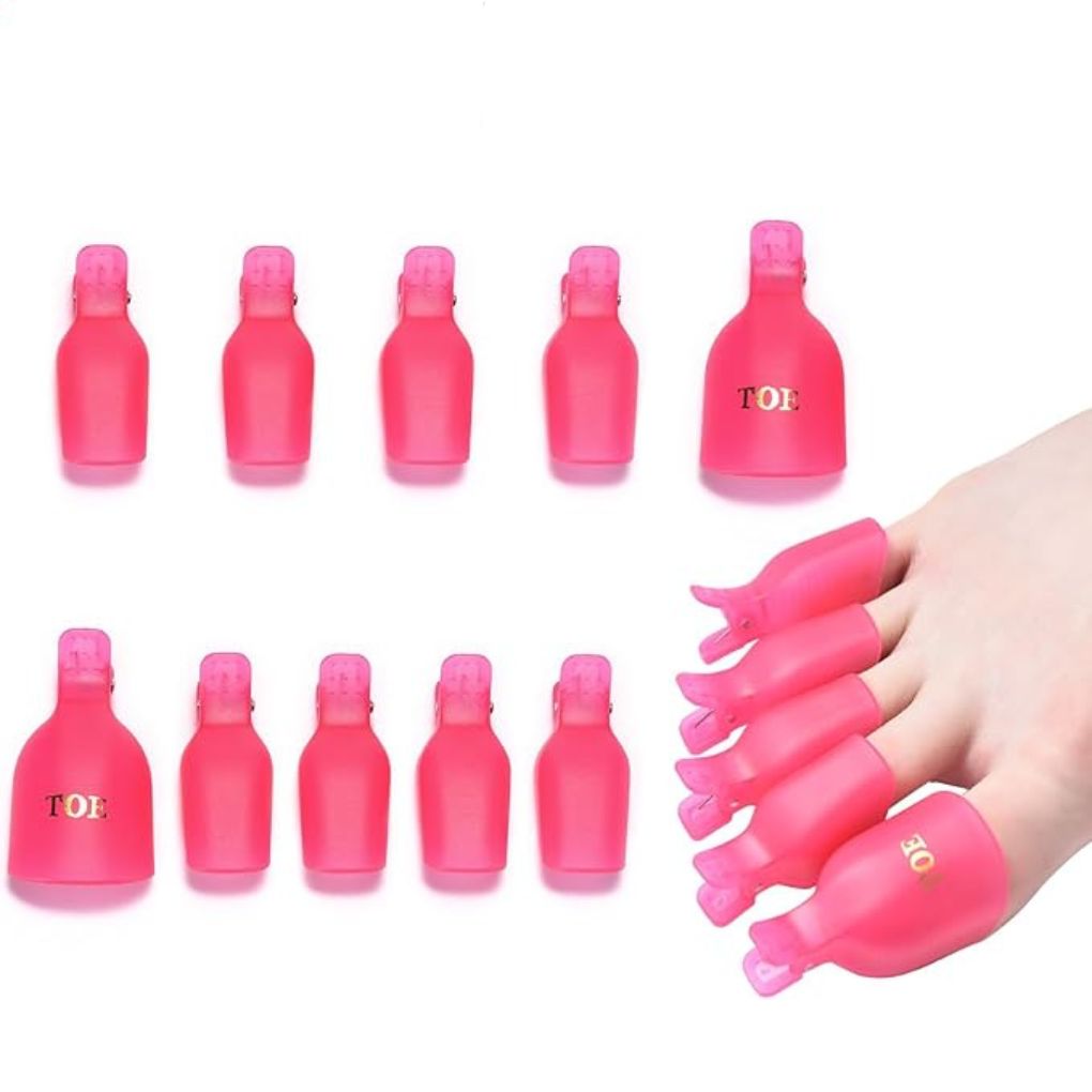 Reusable Gel Polish Remover Wrap Clips for Toes (10pcs) - CM Nails & Beauty Supply