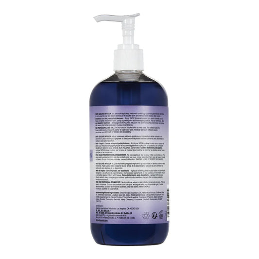 Blue bottle with pump on a white background