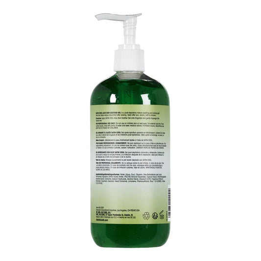Green Aloe Gel bottle with pump dispenser on a white background