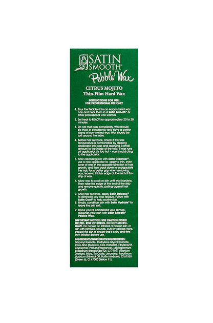 Satin_Smooth Green label with text on a white background