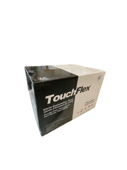 TouchFlex Black Nitrile Disposable Gloves - 4.5 Mil | Latex Free - CM Nails & Beauty Supply