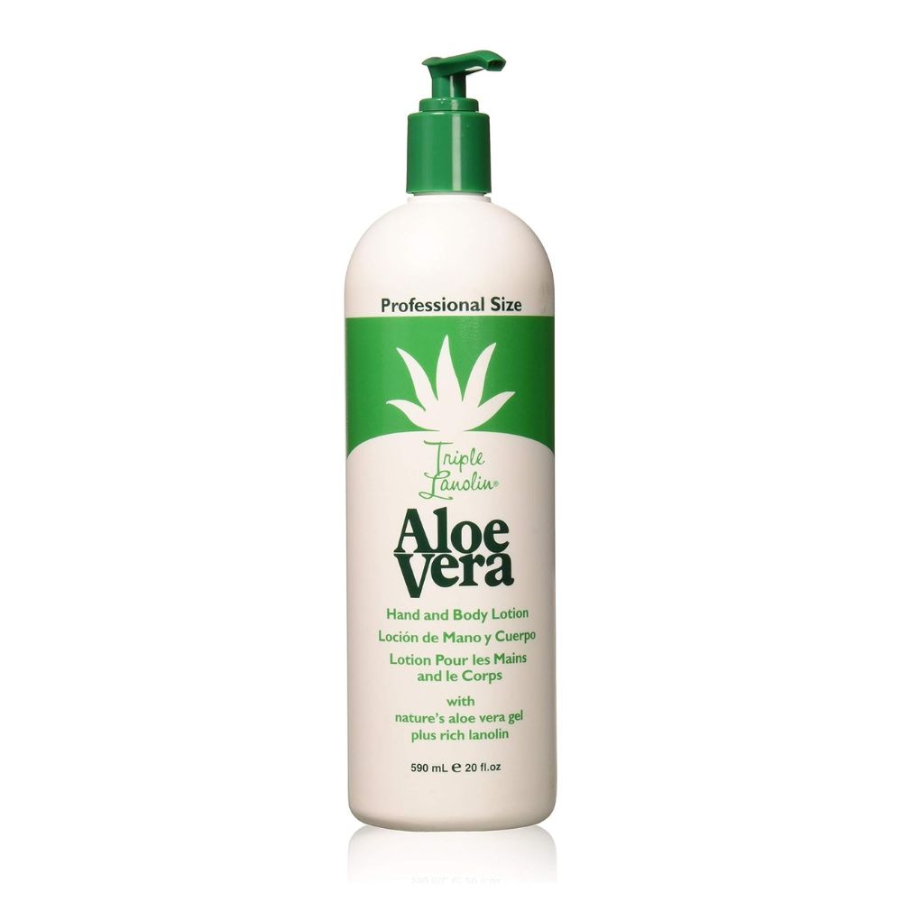 Triple Lanolin Lotion Aloe Vera 20 oz front bottle image hydrating lotion