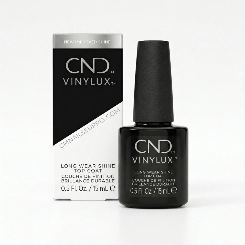 CND Vinylux nail polish bottle and packaging on a white background