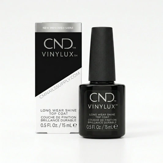 CND Vinylux nail polish bottle and packaging on a white background