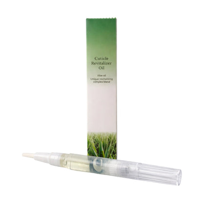 Aloe vera infused nail oil pen for soothing and conditioning damaged cuticles.