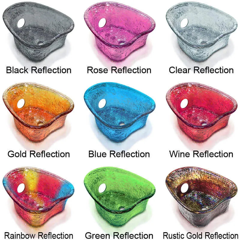 Vibrant glass bowl color options for AMPRO spa pedicure chair no plumbing by Gulfstream