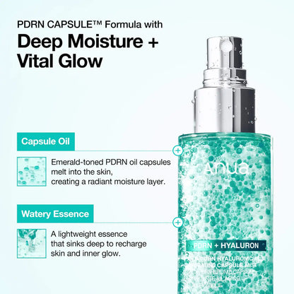Close up of the lightweight, capsule infused texture of the Anua mist