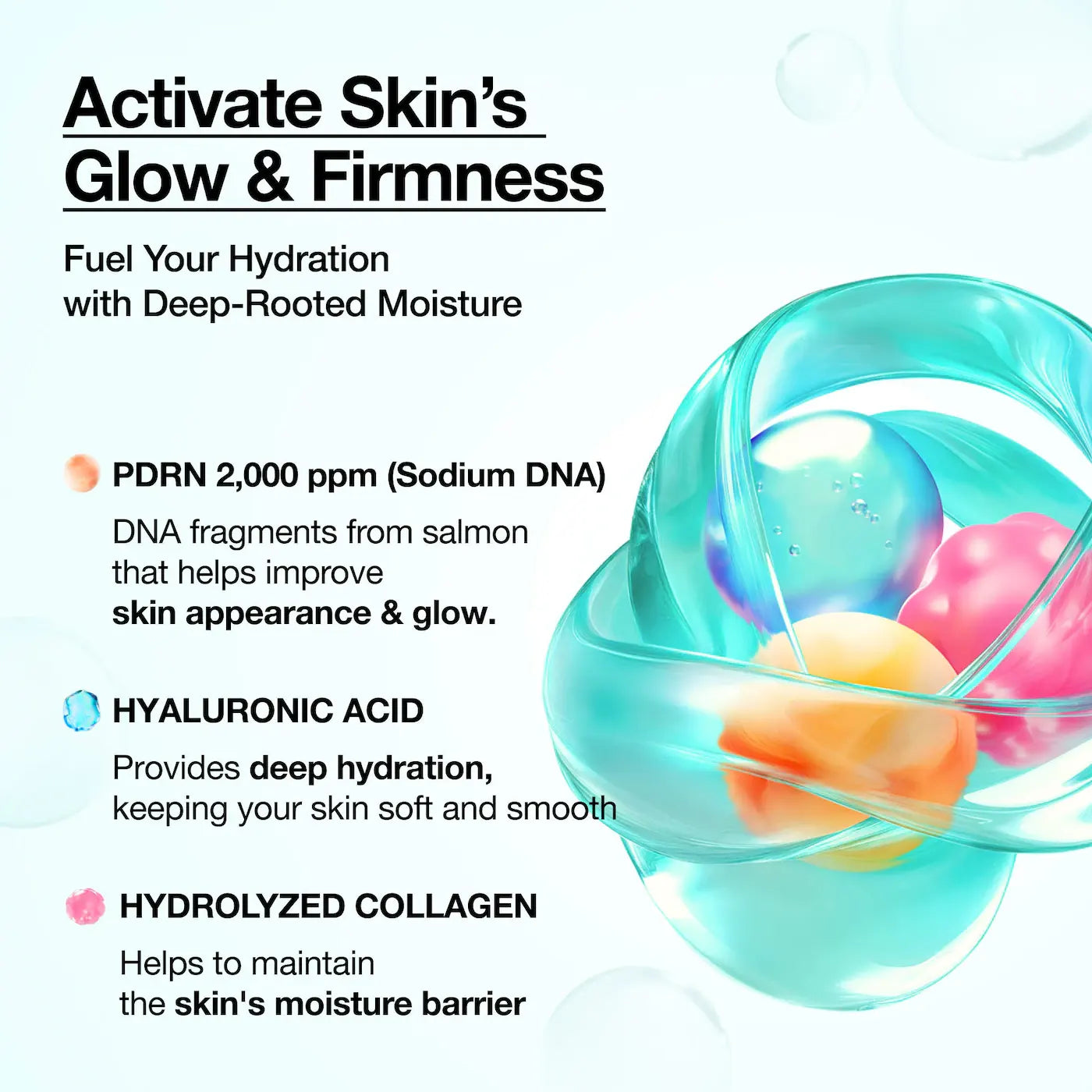 Front view of the Anua PDRN Hyaluronic Acid Hydrating Capsule Mist bottle benefits