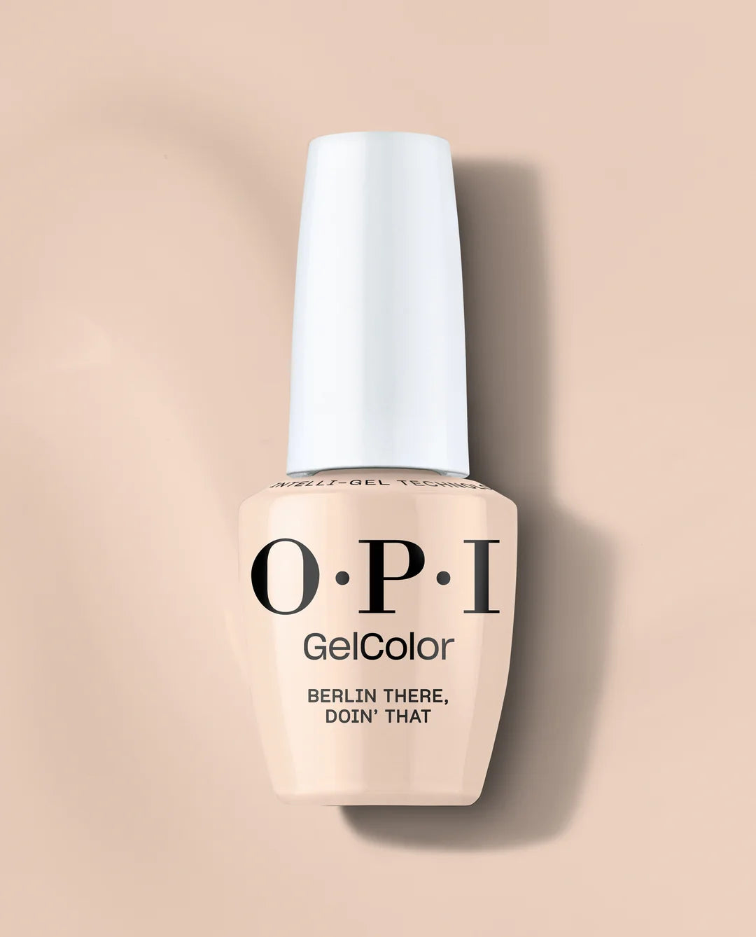 OPI GelColor Berlin There, Doin’ That Gel Polish bottle on a beige background