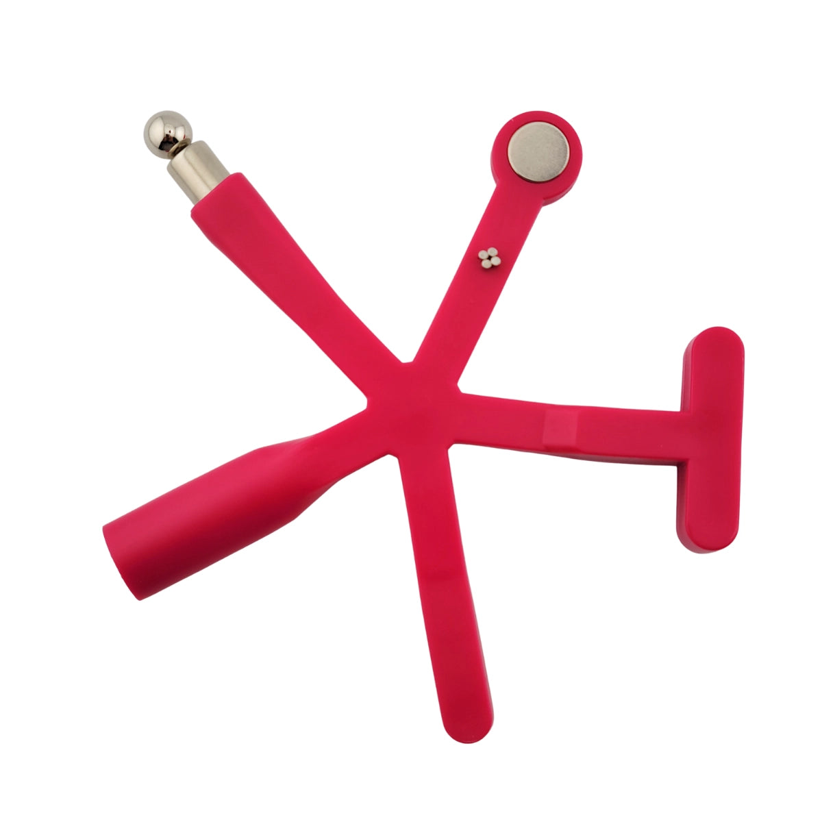 A 9-in-1 cat eye nail magnet tool with an ergonomic handle, showcasing its multiple interchangeable magnetic heads designed for creating diverse gel polish patterns, back view for extra magnet