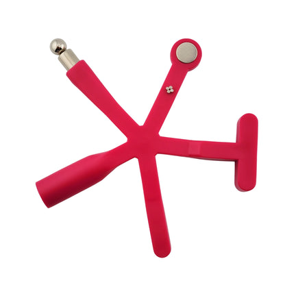 A 9-in-1 cat eye nail magnet tool with an ergonomic handle, showcasing its multiple interchangeable magnetic heads designed for creating diverse gel polish patterns, back view for extra magnet