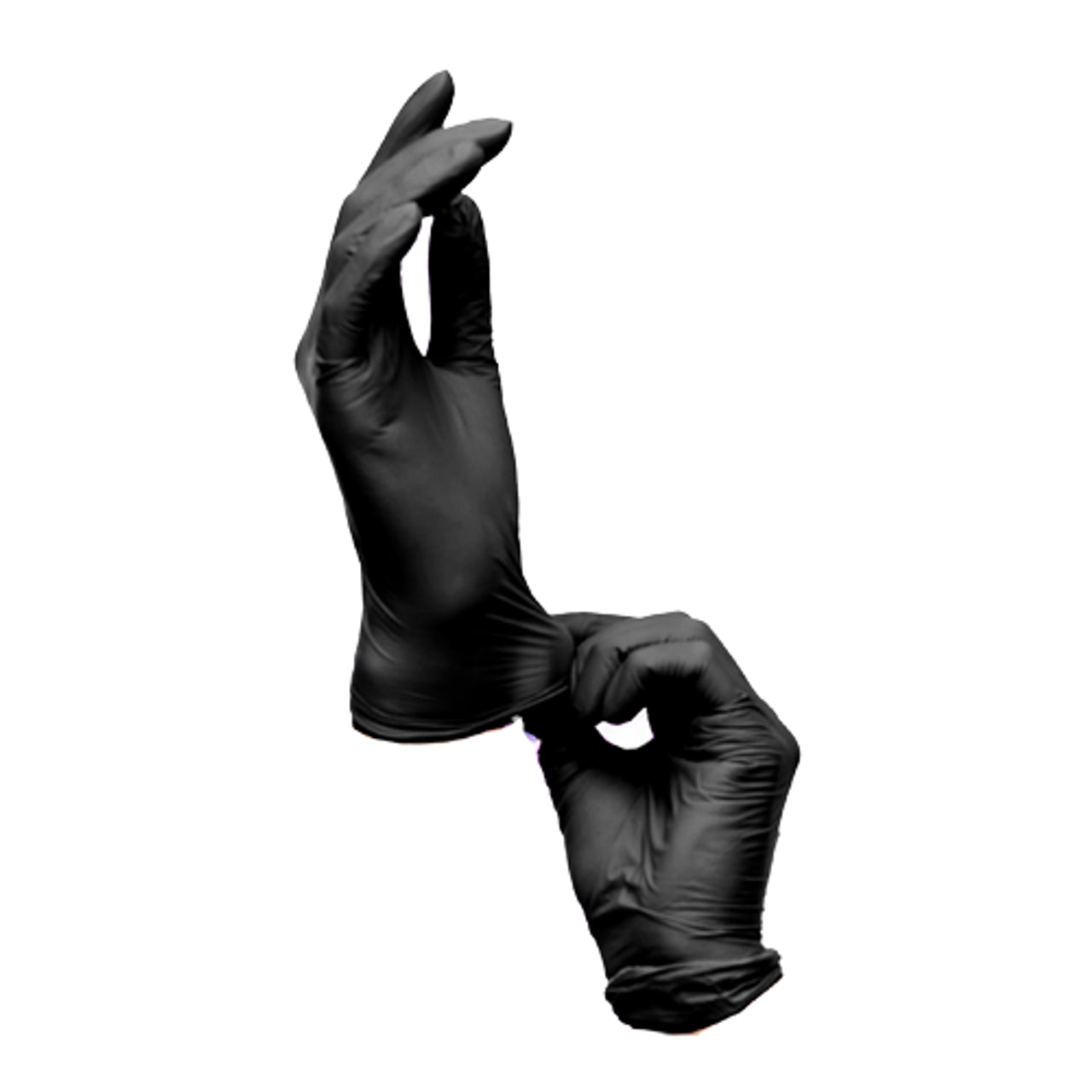 Beyond Safe Black Nitrile Gloves – 5.0 Mil, Powder-Free, Textured, Ambidextrous – Salon & Nail Technician Use - CM Nails & Beauty Supply