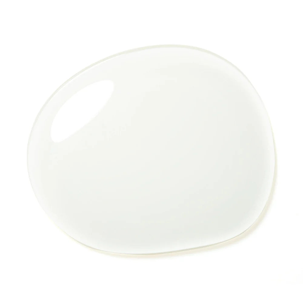 Clear base sculpting gel swatch on nail tip showing natural coverage and consistency.