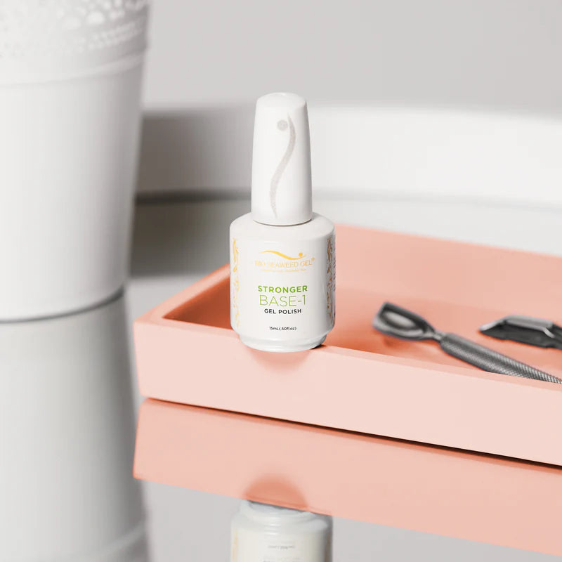 Bio Seaweed Gel Stronger Base-1 Gel Polish brush applicator for smooth and even base coat application