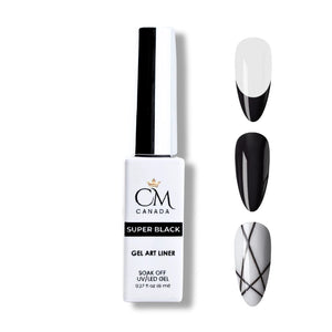 CM Canada black gel art liner bottle with precision brush for detailed nail designs