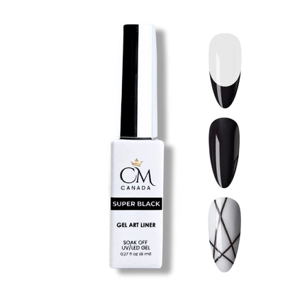CM Canada black gel art liner bottle with precision brush for detailed nail designs