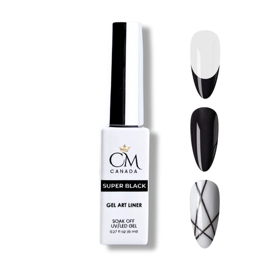CM Canada black gel art liner bottle with precision brush for detailed nail designs