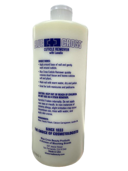 BLUE CROSS | Cuticle Remover With Lanolin | 32 Oz - CM Nails & Beauty Supply