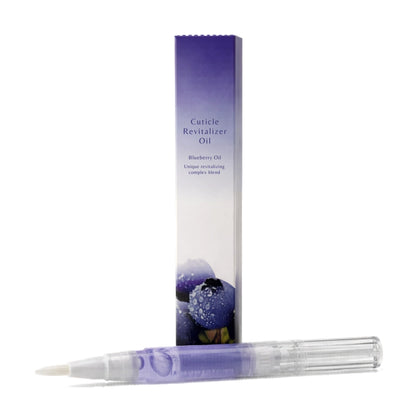 Blueberry revitalizing complex cuticle oil pen for premium daily nail care.