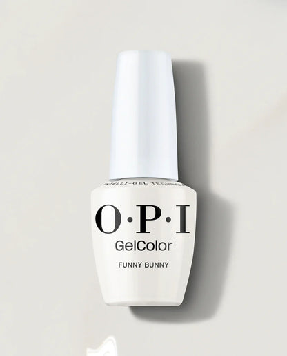 Bubble Bunny OPI nail look with milky pink gel finish using Funny Bunny and Bubble Bath