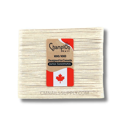 Bulk pack of 50 Champion mini zebra nail files 100/100 grit for nail tech supplies and salon restocking
