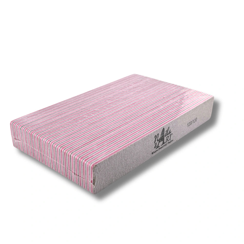 Pack of 25 zebra jumbo square nail files 120/120 grit for nail tech supplies and salon restocking in Canada