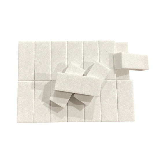 Champion Mini Long White Buffer with professional 80/80 dual grit on clean white background.
