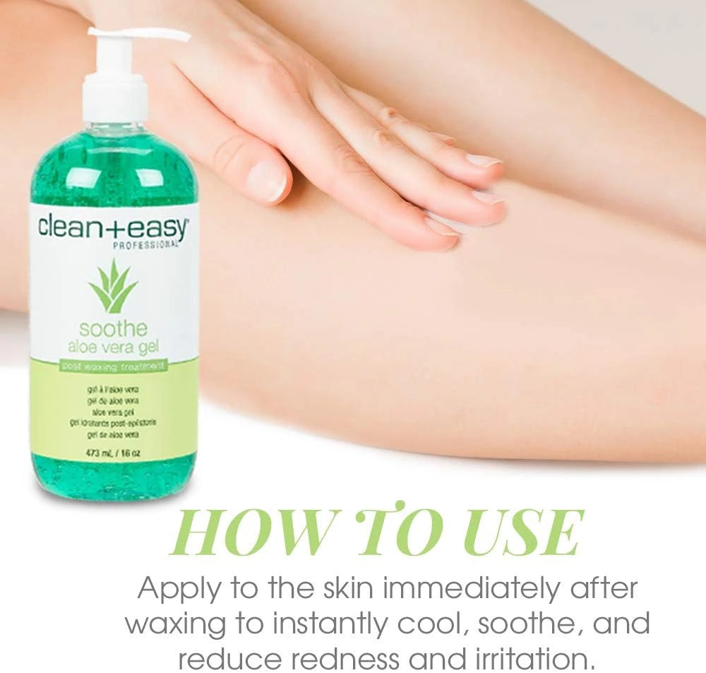Aloe vera gel after waxing to cool and calm irritated skin