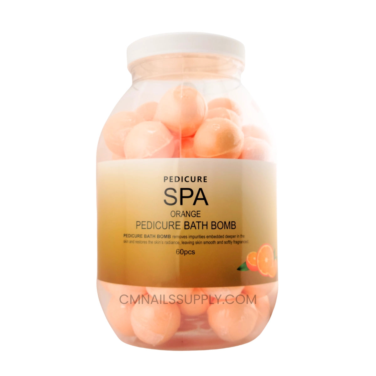 Orange pedicure bath bomb for salon pedicure services