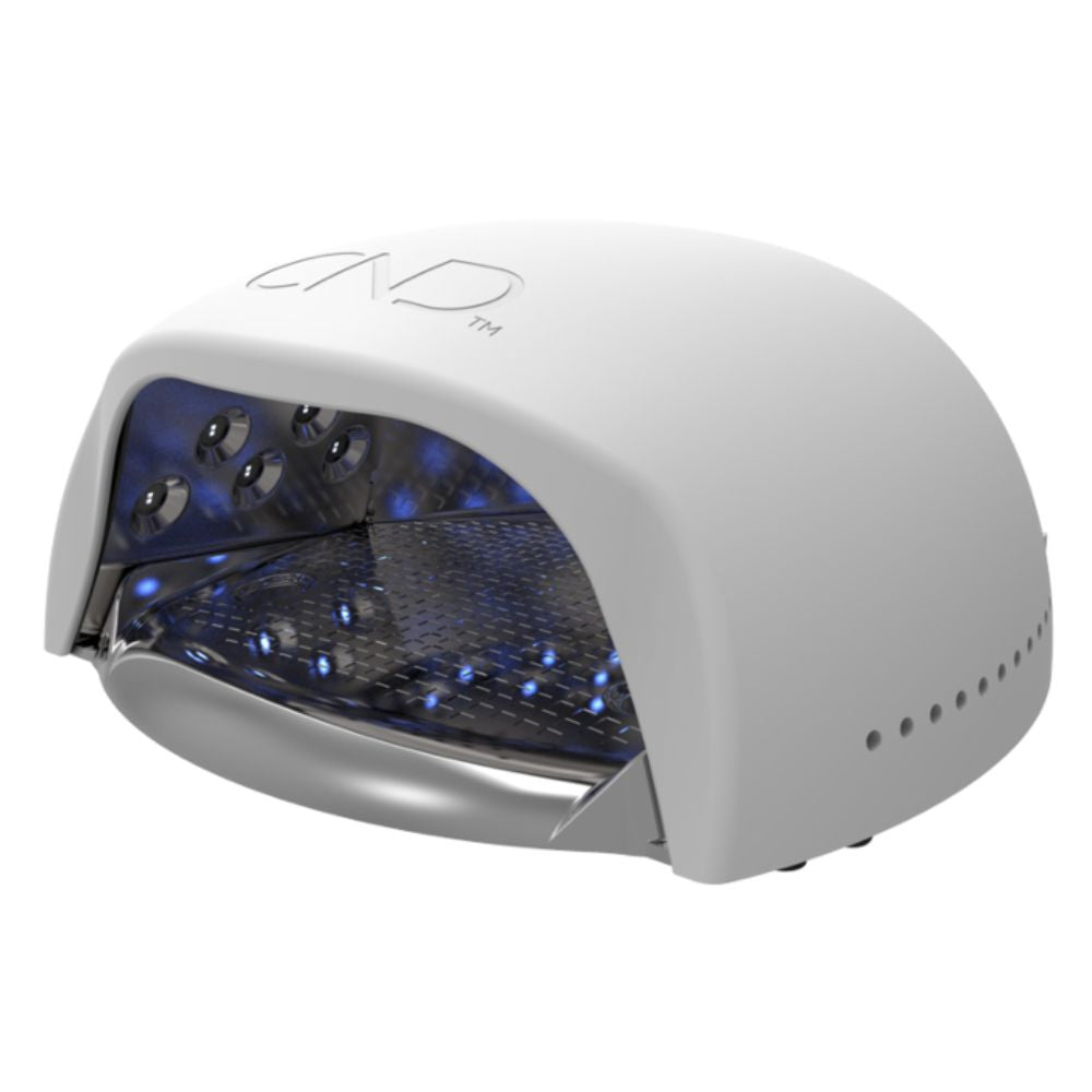 Professional nail salon setup featuring the genuine CND LED Lamp with removable tray