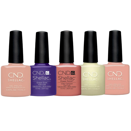 Five bottles of CND Shellac gel polish bundle for wholesale 