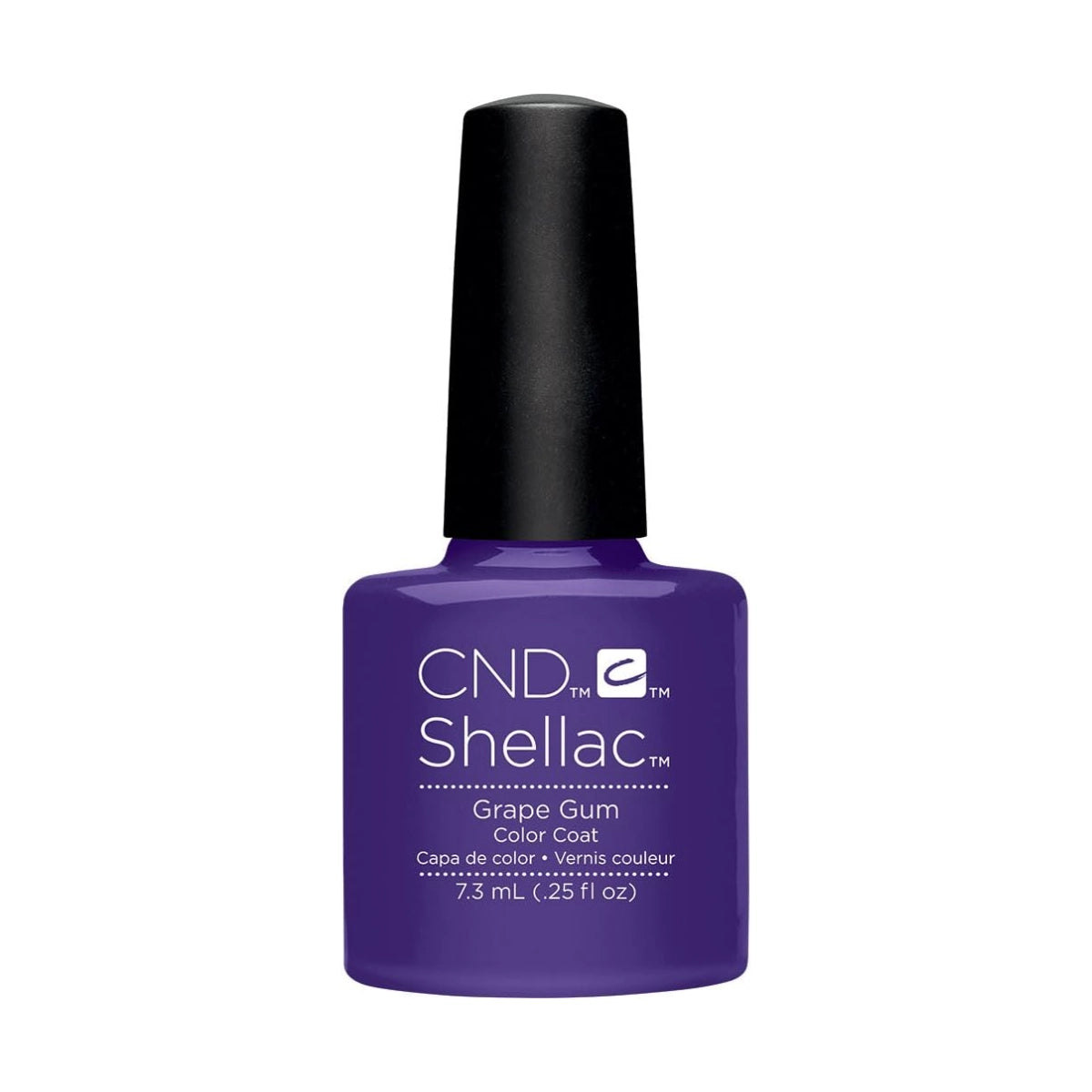 CND Shellac Grape Gum deep saturated purple gel polish bottle