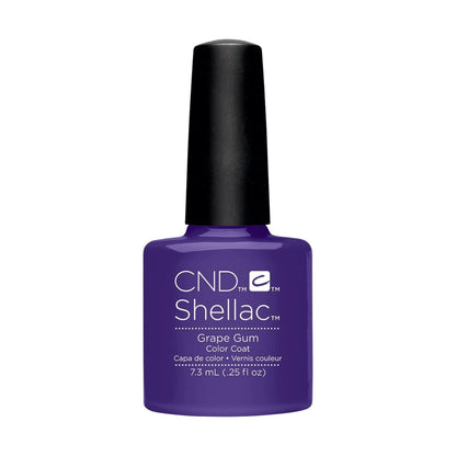 CND Shellac Grape Gum deep saturated purple gel polish bottle