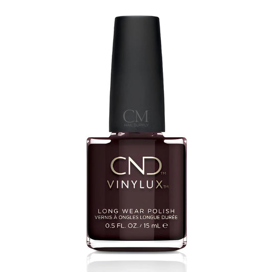CND VINYLUX #159 Dark Dahlia deep burgundy nail polish bottle for a bold manicure.