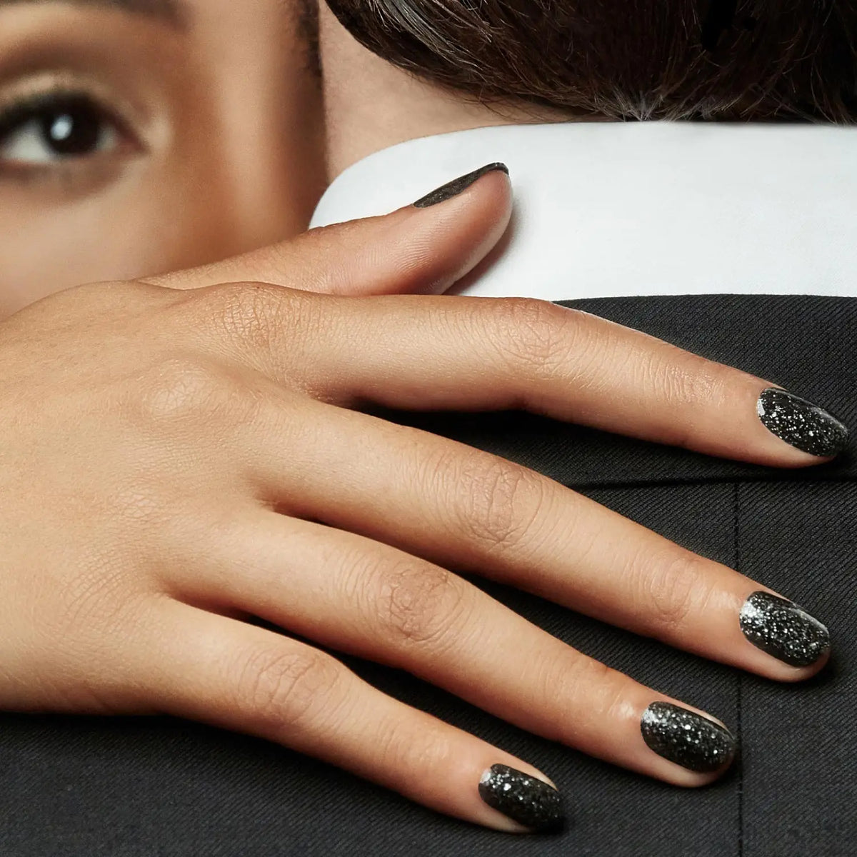 CND VINYLUX #230 Dark Diamonds nail polish with a sparkling finish for eye-catching nails.