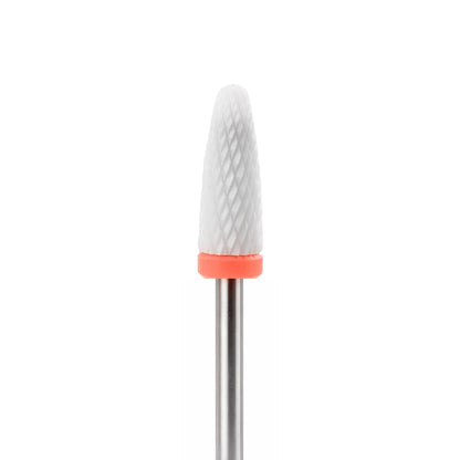 White Ceramic Fine Cone Nail Drill Bit for Cuticle Work and Gel Extension Finish