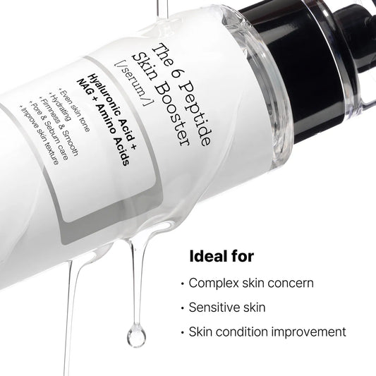 Close up of the COSRX peptide serum bottle and pump dispenser
