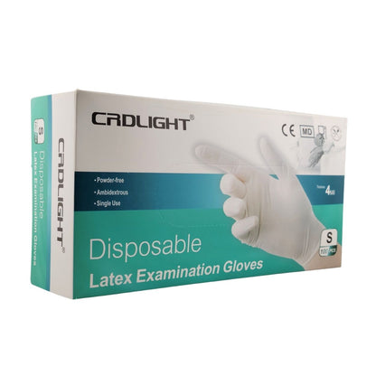 CRDLight Latex Exam Gloves – 4 Mil, Powder-Free, Disposable - CM Nails & Beauty Supply