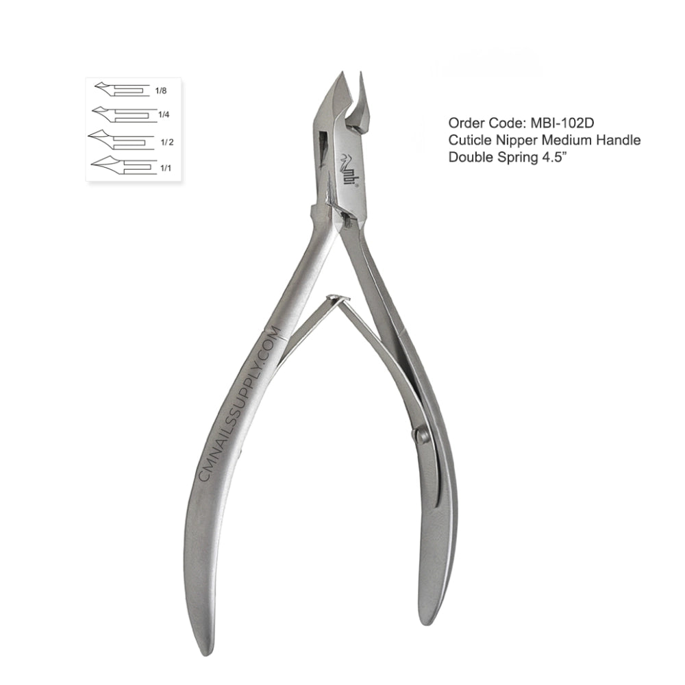 MBI 102D cuticle nipper 4.5 inch double spring professional cuticle cutter Canada