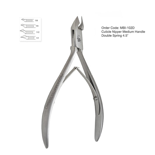 MBI 102D cuticle nipper 4.5 inch double spring professional cuticle cutter Canada