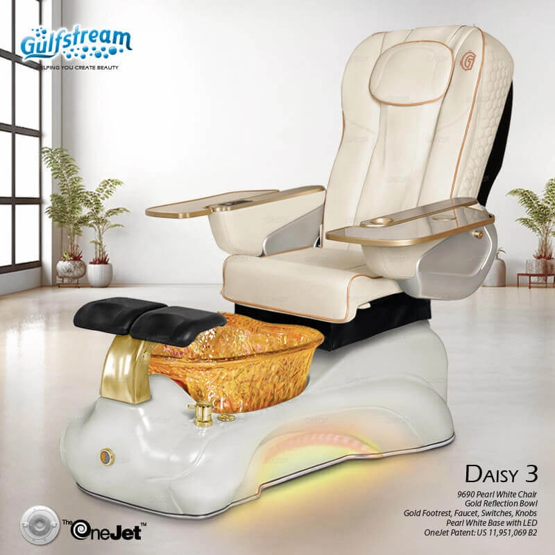 Beige leather spa chair for salon Daisy 3 Pedicure Spa by Gulfstream